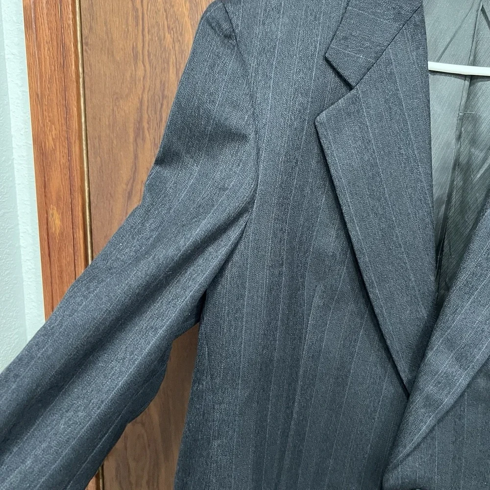 Hart Schaffner & Marx Pinstripe Blazer Business Suit‎ Jacket Two Button Gray 42